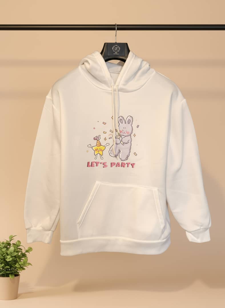 هودی زنانه سفید تو کرک